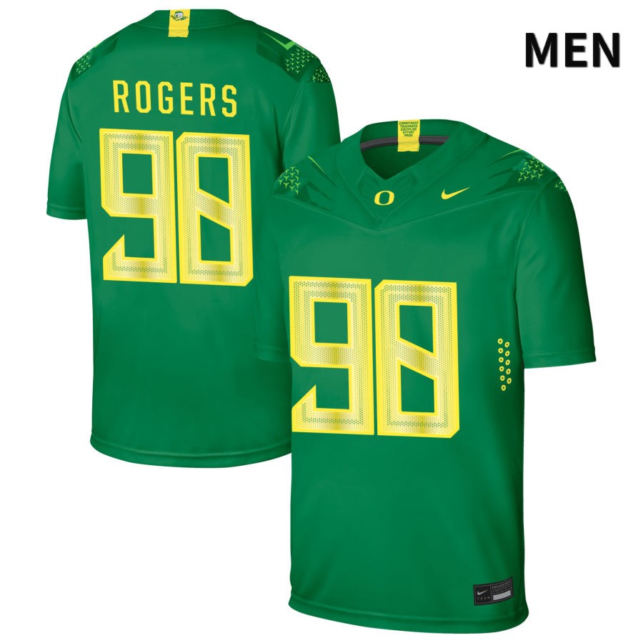 Oregon Ducks Men's #98 Casey Rogers Football College Authentic Green NIL 2022 Nike Jersey WPK12O7B